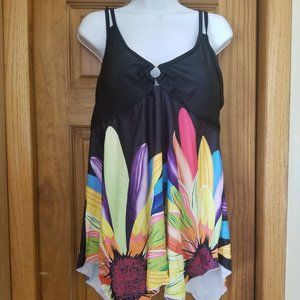 XL Sunflower Tankini w Short Bottoms